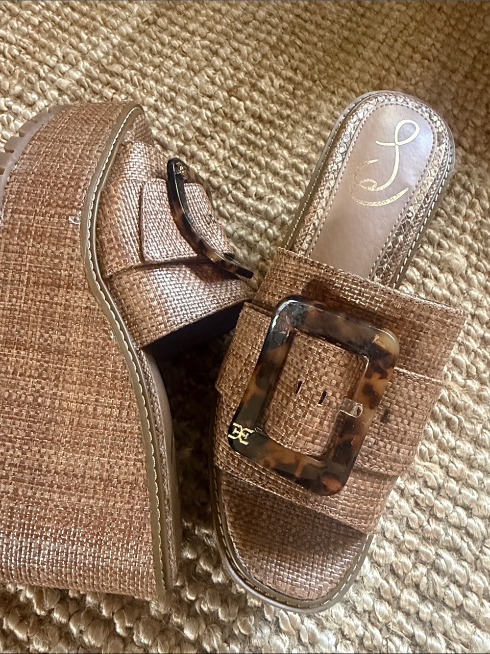 ⚜️ SAM EDELMAN LIVI PLATFORM WEDGE SIZE 8 TAN/BROWN ⚜️ - Picture 8 of 10